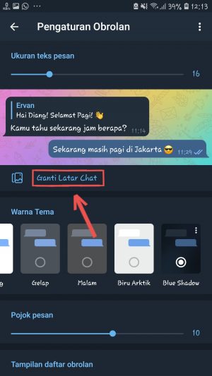 Ganti latar chat Telegram