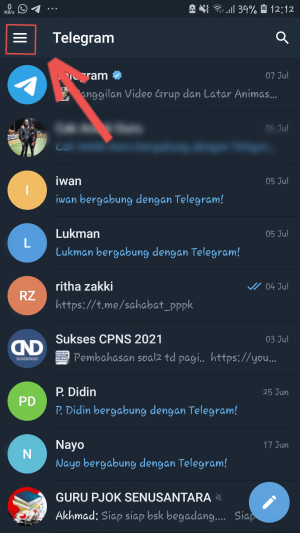 Aplikasi Telegram latar belakang animasi