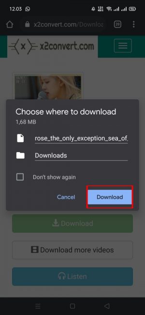 Pilih dan klik "download"