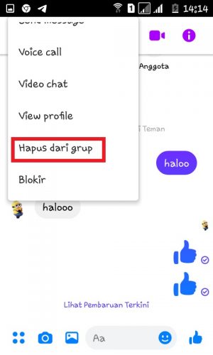 Cara mengeluarkan anggota dari grup chat di Messenger 53