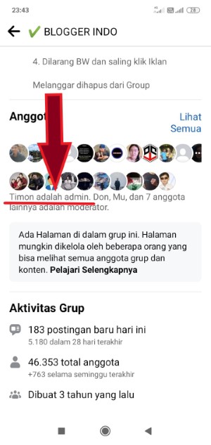 Cara mengetahui admin dalam grup facebook