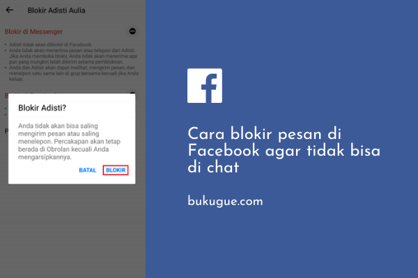 Cara blokir pesan di Facebook (agar tidak bisa di chat)