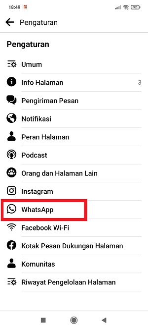 Tap “WhatsApp”.