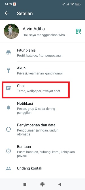 Tap “Chat”.