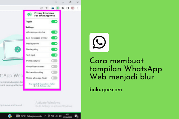 Cara Blur Tampilan WhatsApp Web untuk Menjaga Privasi Bukugue