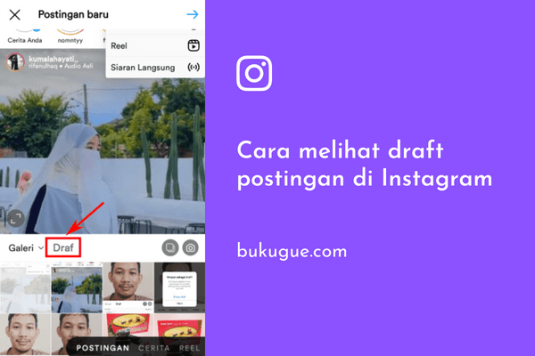 Cara melihat draft postingan Instagram