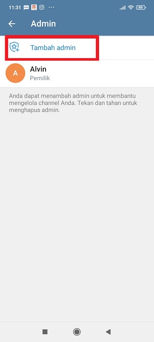 Tap “Tambah admin”.