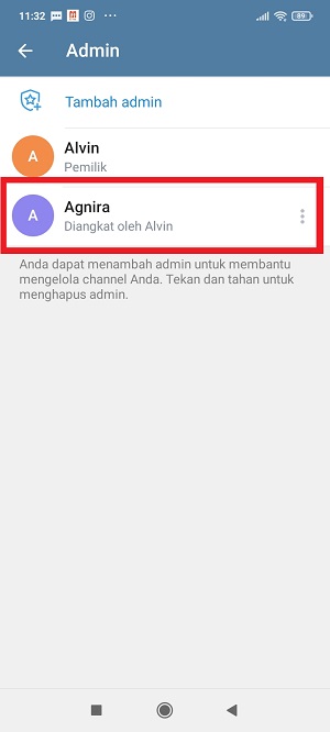 Admin baru sudah berhasil ditambahkan ke channelmu.