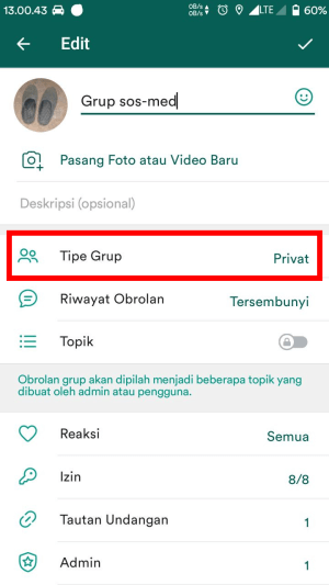 Tab tipe grup.