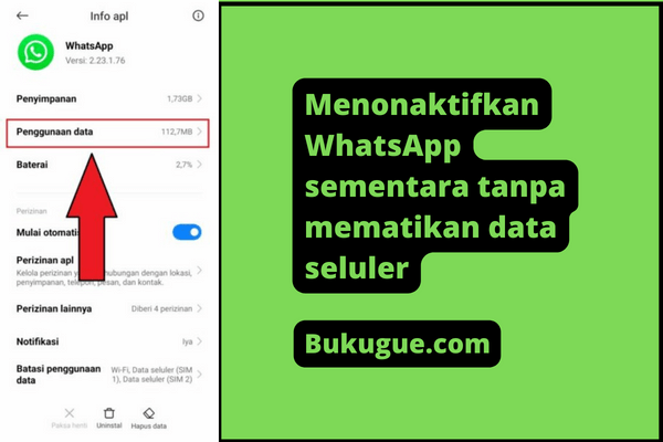 Menonaktifkan WhatsApp sementara tanpa mematikan data seluler (Simpel)