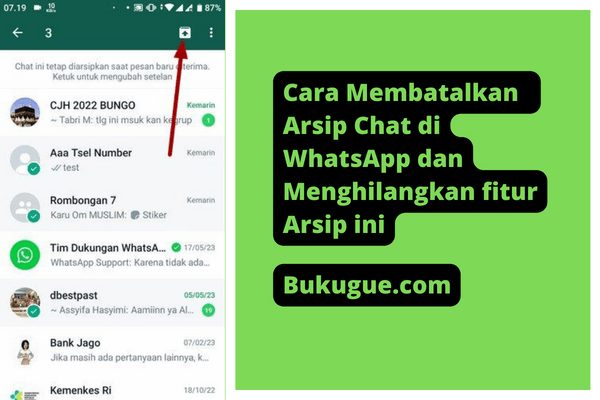 Cara membatalkan arsip dan menghilangkan menu ‘Diarsipkan’ di WhatsApp
