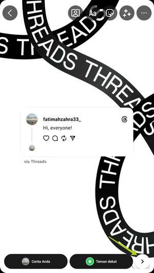 Cara Membagikan Utas Threads ke Instagram Story 7