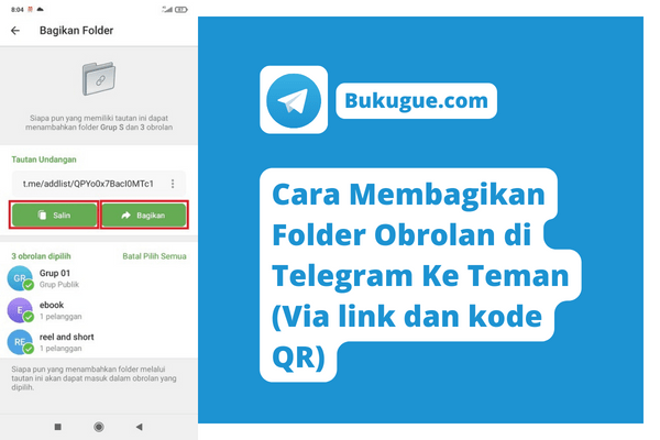 Cara Membagikan Folder Obrolan di Telegram Ke Teman (Via link dan kode QR)