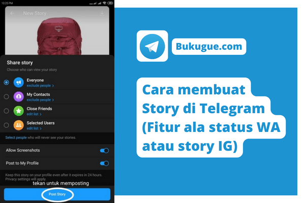 Cara membuat Story di Telegram (Mirip status WA atau story IG)