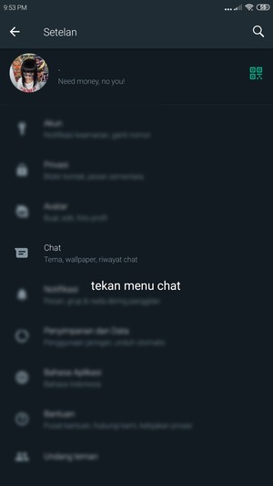 Pilih menu 'chat'