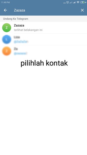 menu pencarian kontak