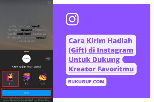 Cara Kirim Hadiah (Gift) di Instagram Untuk Dukung Kreator Favoritmu