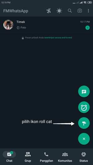 pilihlah ikon roll cat untuk masuk ke menu setting