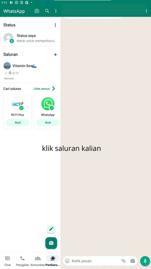 lalu tekan Saluran milik kalian.