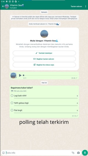 Polling yang kalian buat sudah dapat dijawab oleh pengikut Siaran kalian.