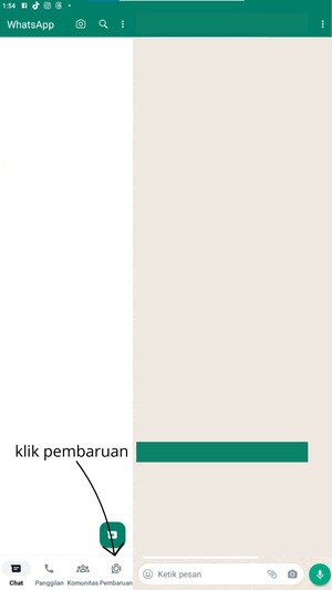 Buka aplikasi WhatsApp, tekan 'Pembaruan’