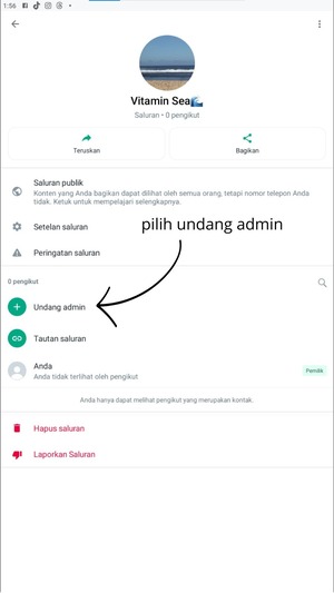 Pilih ’Undang Admin’