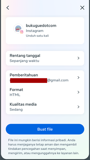 Cara Backup Chat DM di Instagram Melalui Fitur Unduh Informasi 11