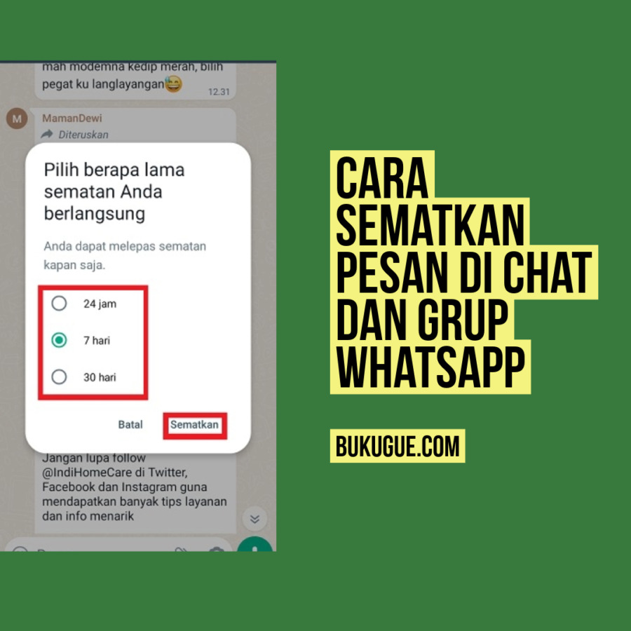 Cara Sematkan Pesan Penting Di Chat dan Grup WhatsApp