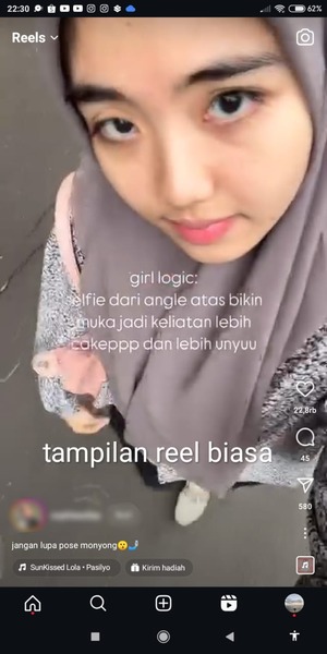 tampilan reel biasa