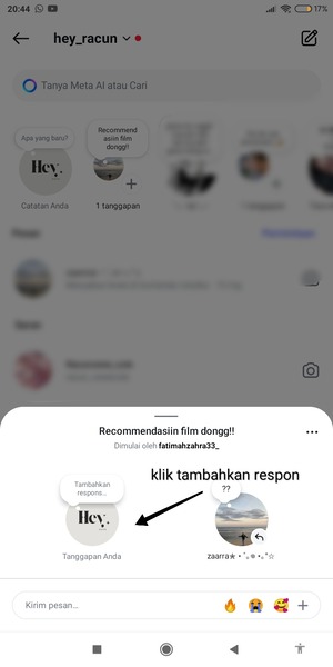 Cara membagikan atau menambahka tanggapan