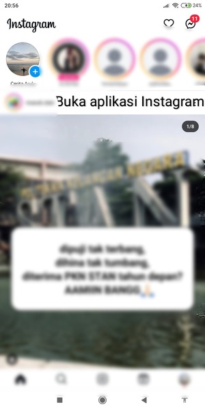 Bukalah aplikasi Instagram, pastikan aplikasi Instagram kalian sudah terupdate ke versi terbaru ya!